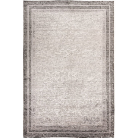 Tapis vintage gris géométrique en viscose Bastien