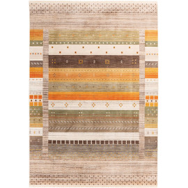 Tapis ethnique multicolore en polyester doux Bonnie