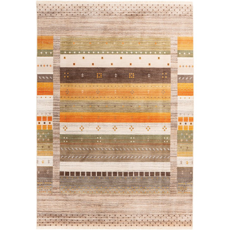 Tapis ethnique multicolore en polyester doux Bonnie