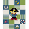 Tapis pour garçon crème et bleu Pirate