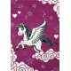 Tapis pour chambre de fille rose Licorne