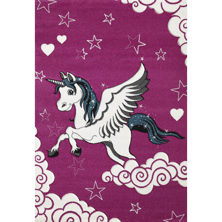 Tapis pour chambre de fille rose Licorne