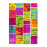 Tapis effet patchwork pour salon moderne multicolore Funky