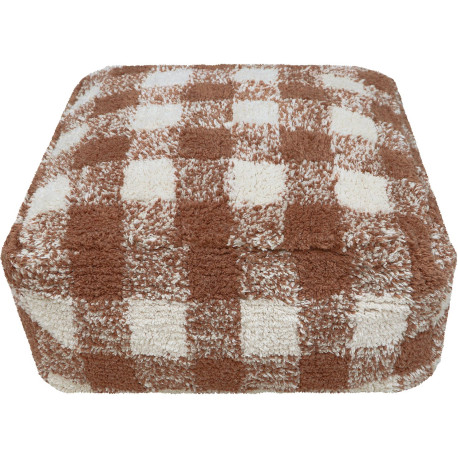 Pouf lavable en machine carré Vichy