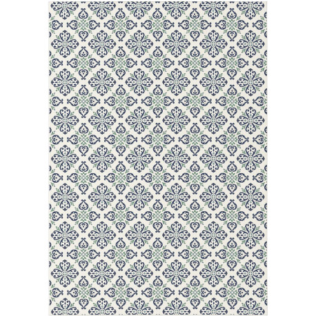 Tapis effet mosaique plat bleu Bloomfield