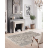 Tapis moderne floral plat gris Browning