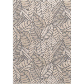 Tapis moderne floral plat gris Browning