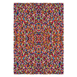 Tapis rectangle en laine feutrée fait main multicolore Chicago