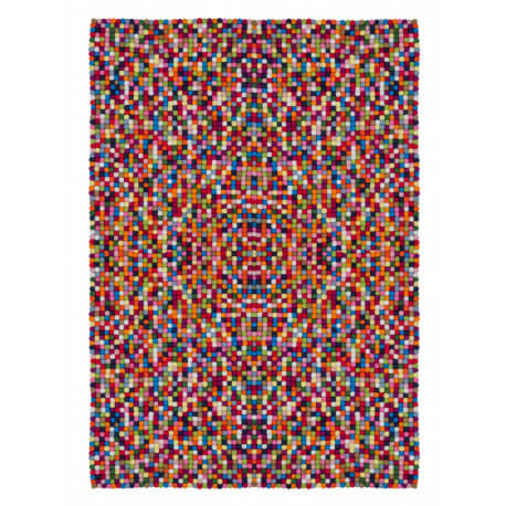 Tapis rectangle en laine feutrée fait main multicolore Chicago