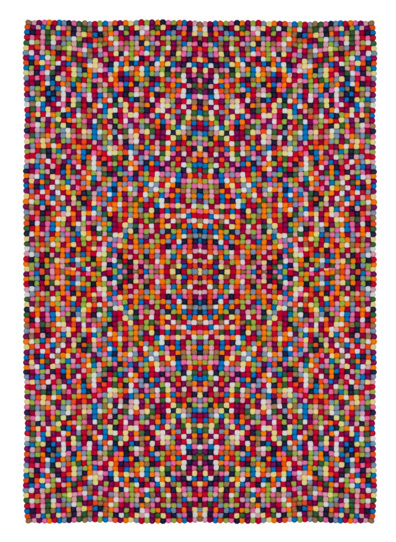 Tapis rectangle en laine feutrée fait main multicolore Chicago