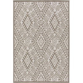 Tapis ethnique plat beige Bynum