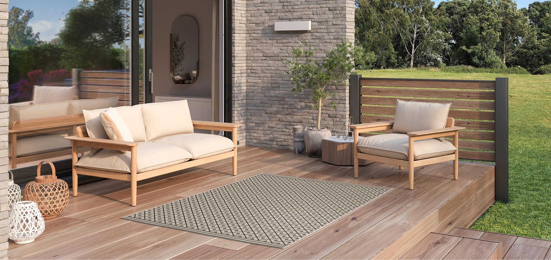 Tapis kilim 50x80 JUTE ART 2 Marron OEKO TEX idéal pour la terrasse ou le  jardin