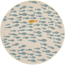 Tapis rond crème enfant Columbus