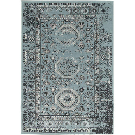 Tapis vintage turquoise rectangle Conrad