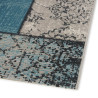 Tapis effet patchwork turquoise ethnique Cooke