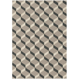 Tapis géométrique moderne gris Coram