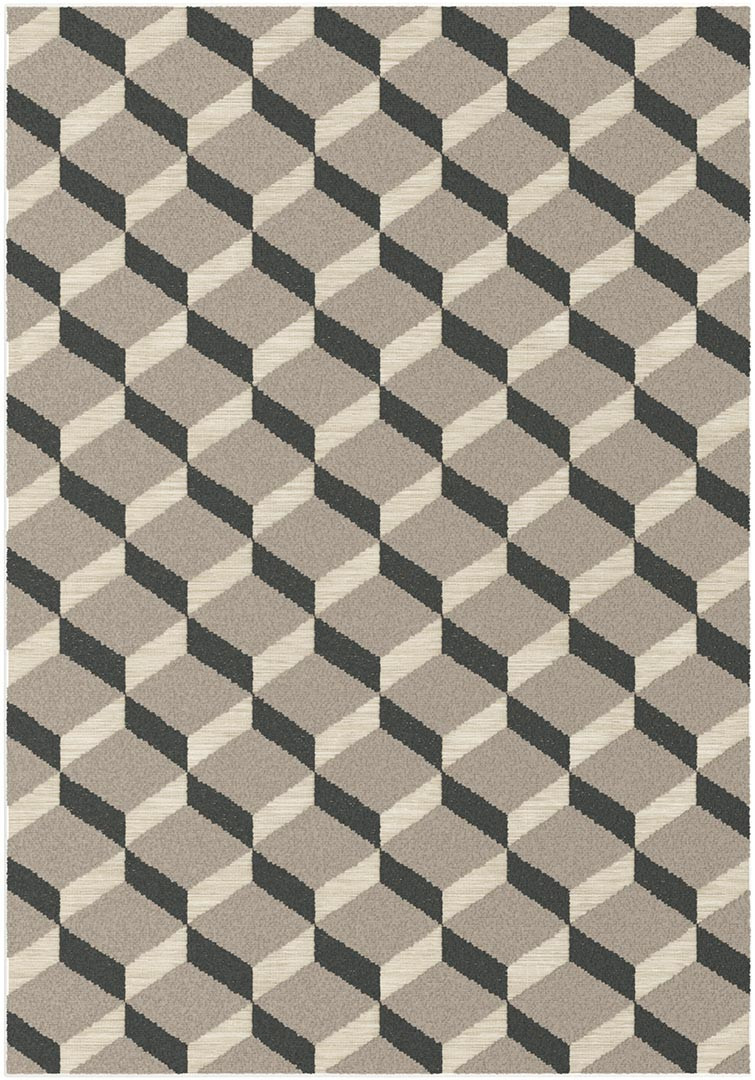 Tapis géométrique moderne gris Coram