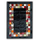 Tapis noir façon patchwork en peau de vache Santander