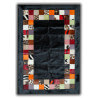 Tapis noir façon patchwork en peau de vache Santander