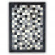 Tapis en peau de vache gris, noir et blanc patchwork Cordoue