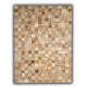 Tapis beige patchwork en cuir naturel Elche