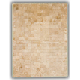 Tapis patchwork en cuir naturel beige Oviedo
