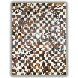 Tapis sans bord patchwork en peau de vache Normande Pampelune