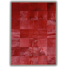Tapis rouge en peau de vache patchwork Almeria