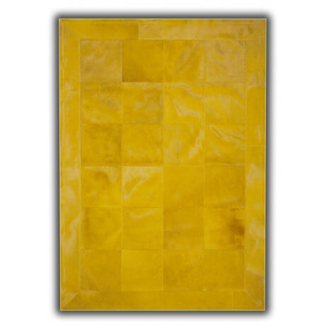 Peau de vache patchwork rectangulaire jaune Huelva