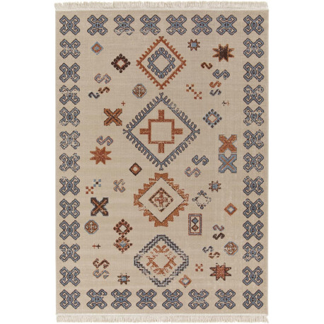 Tapis plat ethnique beige berbère Dagmar