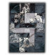 Tapis moderne en cuir naturel noir patchwork Alcobendas