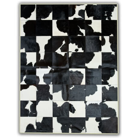 Tapis rectangulaire façon vache laitière noir et blanc Coslada