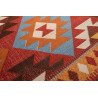 Tapis plat avec franges ethnique orange De Borgia