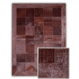Tapis avec relief en cuir naturel marron Ferrol