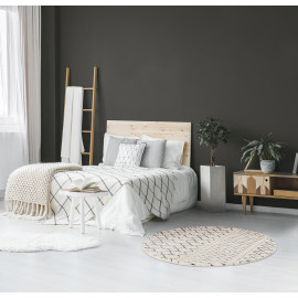 Tapis rond ethnique chambre crème Dixon