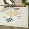 Tapis shaggy ethnique crème East Glacier