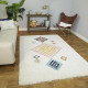 Tapis shaggy ethnique crème East Glacier