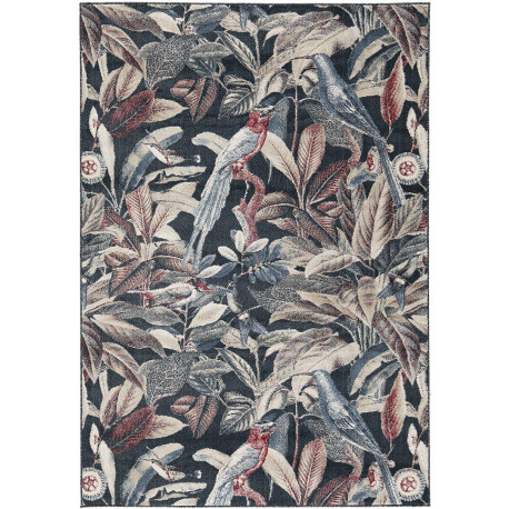 Tapis contemporain floral bleu Fallon