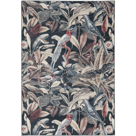 Tapis contemporain floral bleu Fallon