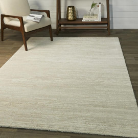 Tapis à courtes mèches crème Floweree