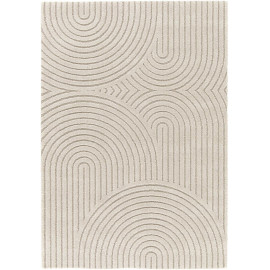 Tapis courbe gris rectangle Shawny