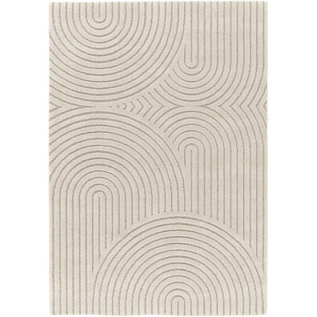 Tapis courbe gris rectangle Shawny