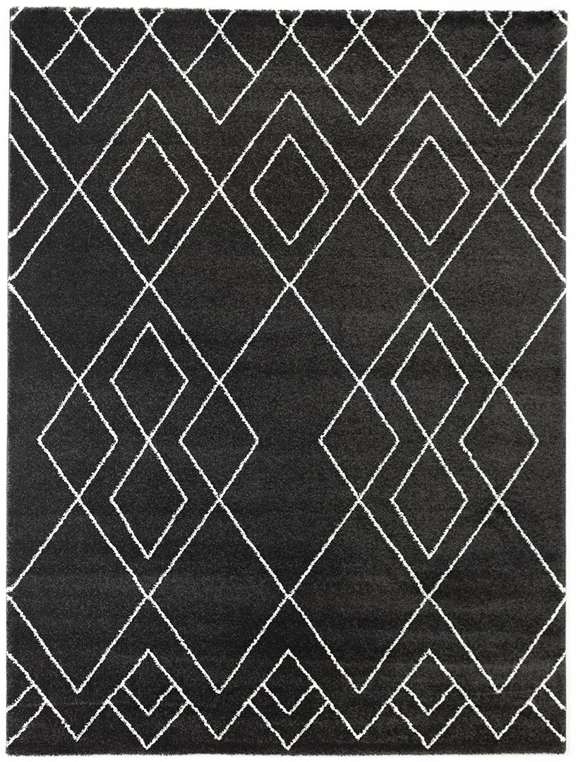 Tapis géométrique salon noir Gardiner