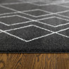 Tapis géométrique salon noir Gardiner