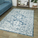 Tapis vintage bleu rectangle Garneill