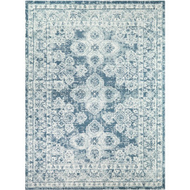 Tapis vintage bleu rectangle Garneill