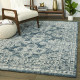 Tapis vintage bleu rectangle Garneill