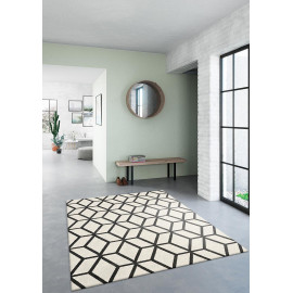 Tapis graphique design crème Glentana