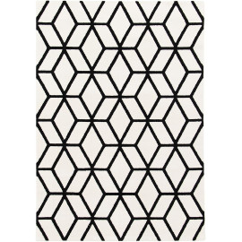 Tapis graphique design crème Glentana