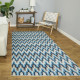 Tapis moderne bleu rectangle Heron